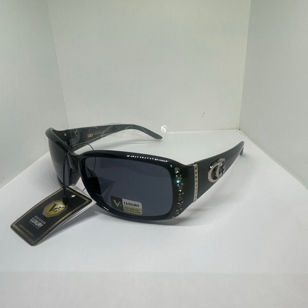 VG Designer Luxury Sunglasses Rhinestone Accent UV400 Protection
